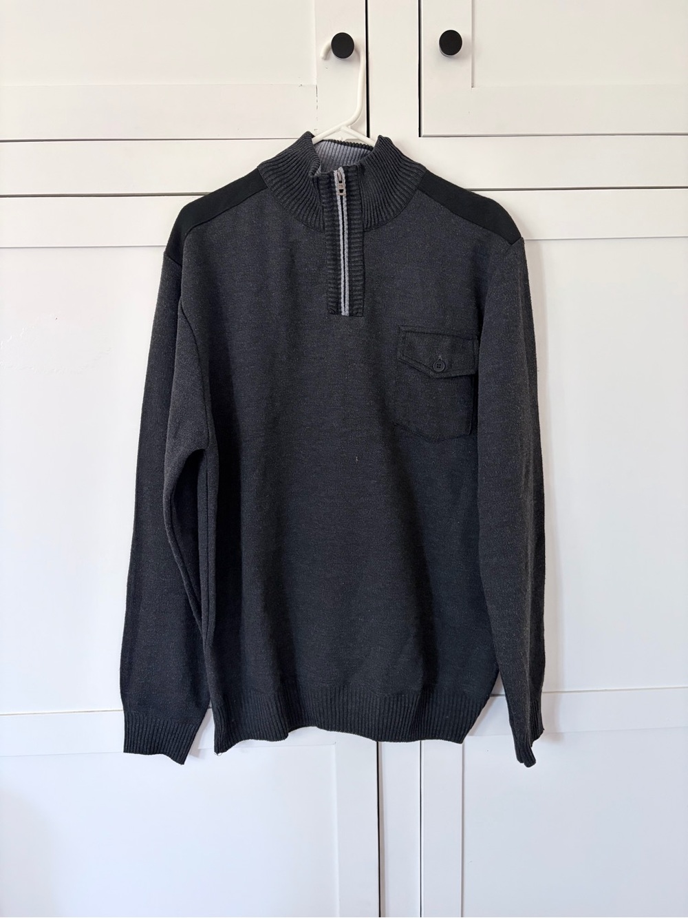 Men’s Realessentials Gray Quarter Zip Sweater Size Large